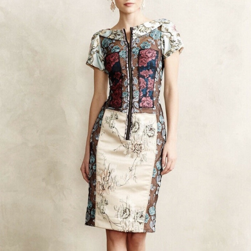 Byron Lars Beguile Brocade Floral Pencil Dress 2